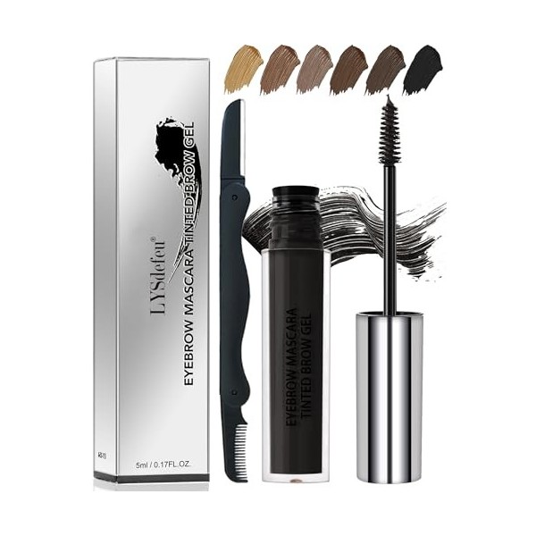 Mascara pour sourcils - Gel gris - Imperméable - Résistant à la transpiration - Pour sourcils teintés et pleins - Couleur des