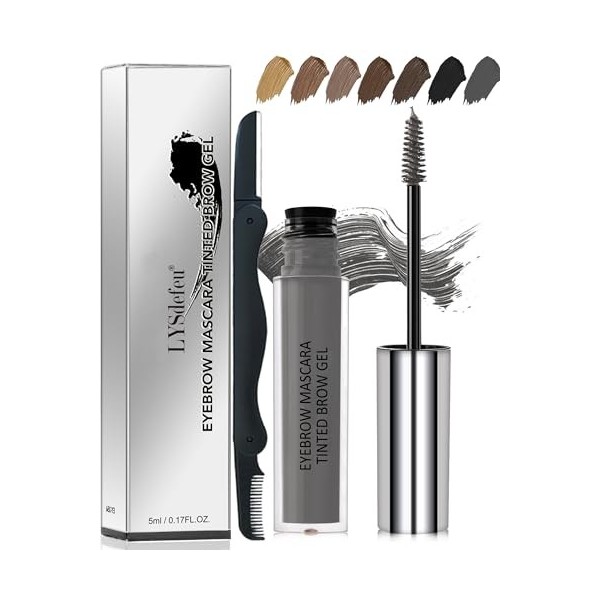 Mascara pour sourcils - Gel gris - Imperméable - Résistant à la transpiration - Pour sourcils teintés et pleins - Couleur des