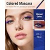 Mascara Waterproof Bleu pour Cils Courts et Fins-2Pcs Ultra-Fine Mascara Volume et Longueur, Longue Durée, Résistant aux Tach
