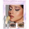Mascara à paillettes 4D or argenté-2 couleurs Mascara pailleté Volume et Longueur, Mascara Coloré Waterproof et Longue Durée,...