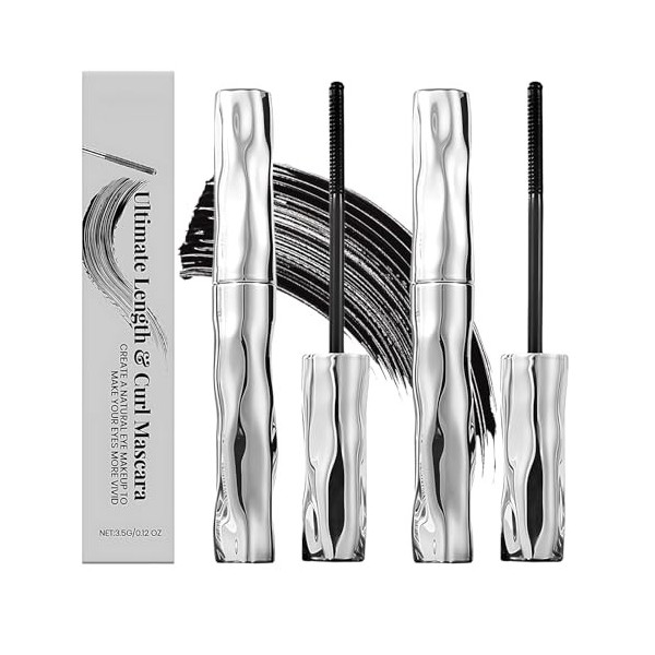 3 Pcs Mascara Métallique, Waterproof Mascara Brosse Métallique, Allonge et Courbe, Longue Durée Application Uniforme Sans Gru