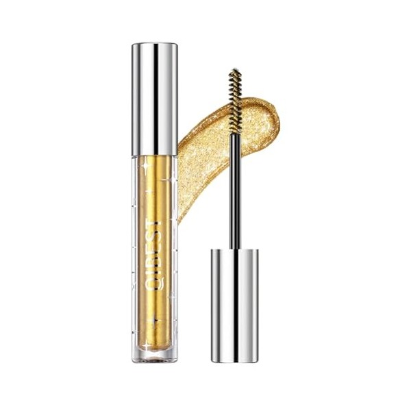 Mascara à paillettes violettes avec diamant scintillant, imperméable et durable, extension et volume pour les yeux - Pour fêt...