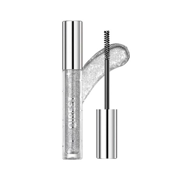 Mascara à paillettes violettes avec diamant scintillant, imperméable et durable, extension et volume pour les yeux - Pour fêt...