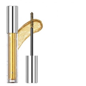 Hppsctink Mascara Diamonds, 3.2g Mascara Waterproof Non-Smudge, Yeux étincelants, Allongeant et Volumisant, Doré, mascara