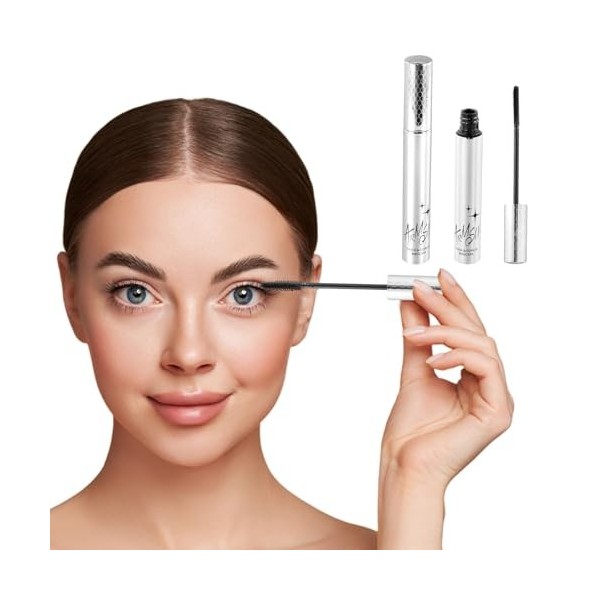 2 Pièces Mascaras Volume Noir, Mascara Waterproof Longue Tenue, Mascara Fibre de Soie Anti-Taches et Non Agglomérant, 3D Curl