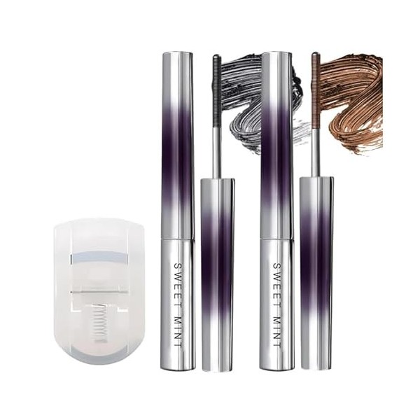 Lot de 2 mascaras Iron Eye - 3D Curling - Longue durée - 0,55 mm - Brosse métallique ultra fine - Livré avec une pince à cils