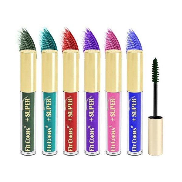 Ensembles de mascara coloré 6pièces cils volumineux séchage rapide mascara volumineux charmant longue durée pour les fêtes de