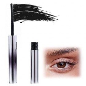 EnixwH Mascara imperméable noir, résistant à leau et aux bavures, non emmêlé, en douceur Flake Preuve Bristle Less en métal,