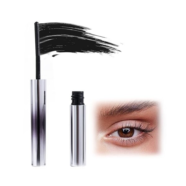 EnixwH Mascara imperméable noir, résistant à leau et aux bavures, non emmêlé, en douceur Flake Preuve Bristle Less en métal,