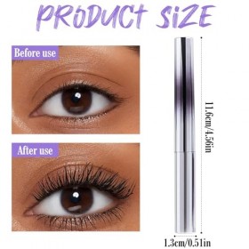 EnixwH Mascara imperméable noir, résistant à leau et aux bavures, non emmêlé, en douceur Flake Preuve Bristle Less en métal,