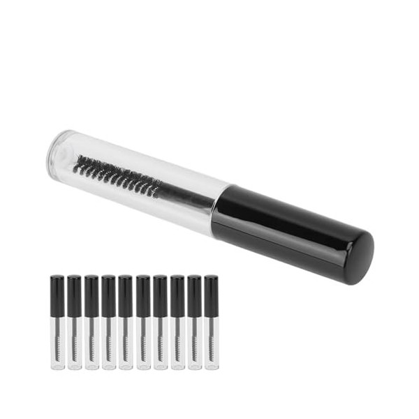 Tube de mascara 10 pièces, vide rechargeable Empty Mascara Tube avec tube de brosse à cils en caoutchouc pour bricolage cosmé