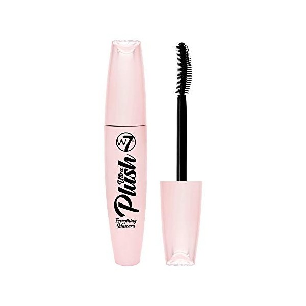 W7 | Mascara ultra peluche | Formule longue durée, résistante aux taches et à leau | Mascara noir avec pinceau incurvé pour 