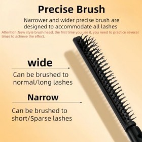 Mascara Résistant à l’Eau avec Brosse de Précision, Sans Effritement, Sans Agglomération, Volume et Longueur, Anti-Tâches, Fa