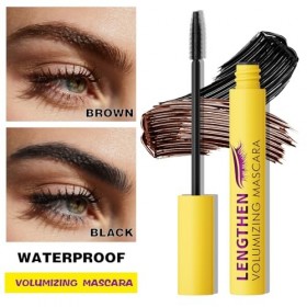 Qilnyeh Mascara Volume Intense et Longueur Illimitée, Mascara noir 4d Curling Lash Extension des cils, cosmétique longue, 10 ...