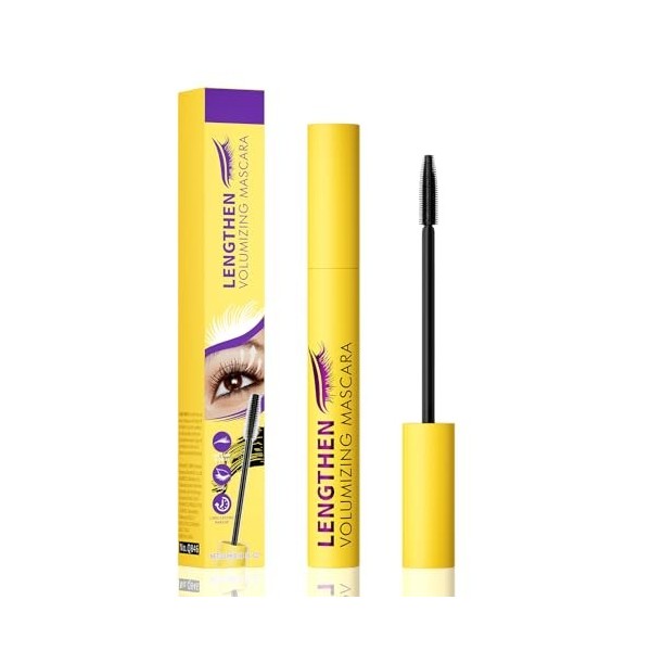 Qilnyeh Mascara Volume Intense et Longueur Illimitée, Mascara noir 4d Curling Lash Extension des cils, cosmétique longue, 10 ...