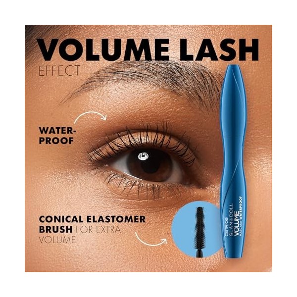 Catrice - Mascara Glam & Doll Volume Waterproof - 10 Black Lot de 2 Mascara
