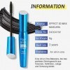 Mascara Waterproof 5D Noir Mascara longs cils Deep Black Mascara pour volume & définition, résistant aux taches et non agglom