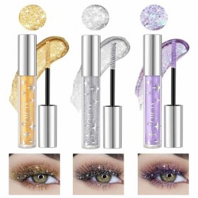 Mascara Pailleté Volume et longueur Longue durée Scintillant Waterproof Curl,Anti-Sweat,No Blooming,Multi Colored for Eyelash