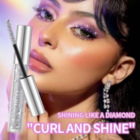 Mascara Pailleté Volume et longueur Longue durée Scintillant Waterproof Curl,Anti-Sweat,No Blooming,Multi Colored for Eyelash
