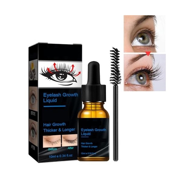 Dyceittdia Mascara à Lhuile de Ricin, 10ml Soin Liquide pour les Cils, Huile de Ricin pour Les Cils, Conditionneur pour cils