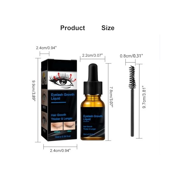 Dyceittdia Mascara à Lhuile de Ricin, 10ml Soin Liquide pour les Cils, Huile de Ricin pour Les Cils, Conditionneur pour cils