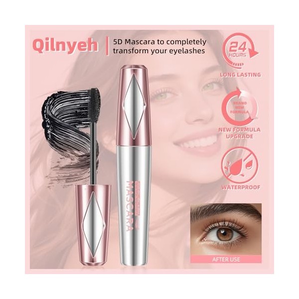 Mascara Volume Waterproof, Mascara volume et longueur, Cils Sensational, Couleur : Carbon Black, 9ml