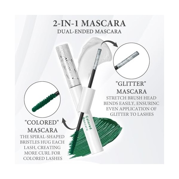 3 Pièces Mascara Ultra Fin Résistant À Leau Et Aux Frottements Mascara Coloré Fibres Semblables À De La Soie Pointe De Pince