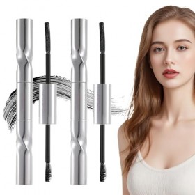 2 Pièces Mascara Brosse Metallique,Double Face Metal Mascara,Résistant À Leau,Cils 3d,Allongeant Et Nourrissant,Séchage Rapi