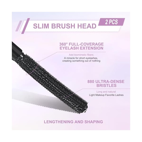 2 Pièces Mascara Brosse Metallique,Double Face Metal Mascara,Résistant À Leau,Cils 3d,Allongeant Et Nourrissant,Séchage Rapi