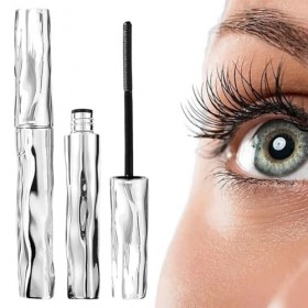 DOVBAN 2Pcs Mascara Waterproof En Métal Noir,3D Curling Eyelash Mascaras,Brushless Brush,Lavable,Non Clumping,Anti-Bavures,Lo