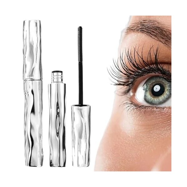 DOVBAN 2Pcs Mascara Waterproof En Métal Noir,3D Curling Eyelash Mascaras,Brushless Brush,Lavable,Non Clumping,Anti-Bavures,Lo