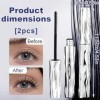 DOVBAN 2Pcs Mascara Waterproof En Métal Noir,3D Curling Eyelash Mascaras,Brushless Brush,Lavable,Non Clumping,Anti-Bavures,Lo