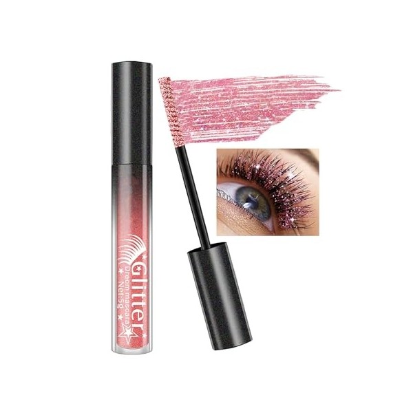 Mascara à Paillettes, Argent Violet Or, 3Pcs Colored Mascara, Diamant Pailleté Longue Durée Waterproof, Couleur Volume et Lon...