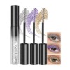 Mascara à Paillettes, Argent Violet Or, 3Pcs Colored Mascara, Diamant Pailleté Longue Durée Waterproof, Couleur Volume et Lon...
