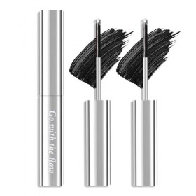 Prreal 2pcs Metal Mascara, Long Lasting Curling Iron Mascara Extra Slim Rod Mascaras, Non-Clumping Flake Proof Bristle-Less S