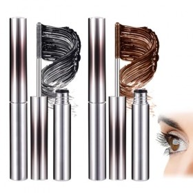 Lot de 2 mascaras en fer lavables - Noir - Avec brosse en métal - Pour plier les cils - Pas de sagglutinement, pas de bavure