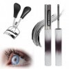 Mascara Waterproof Noir Mascara Brosse Metal Mascara Noir recourbe-cils 3D Iron Wand Volume Naturel, Lavable, Longue, épaisse