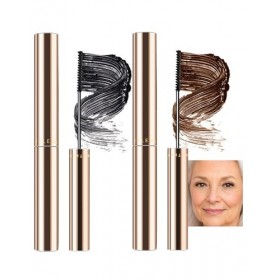 Erinde Lot de 2 Mascara Noir & Marron pour Femmes Mûres, Cilium Mascara Volume et Longueur, Brosse Fine pour Cils Délicats, W