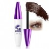 Mascara 5D pour volume et définition - Marron - Pour cils extrêmement longs - Imperméable et résistant aux taches - Pour cils