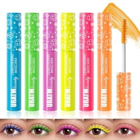 Lot de mascara coloré, 6 couleurs, imperméable, volume et curling, longs cils, extension de maquillage pour Noël, Halloween, 