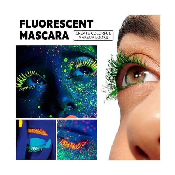 Lot de mascara coloré, 6 couleurs, imperméable, volume et curling, longs cils, extension de maquillage pour Noël, Halloween, 
