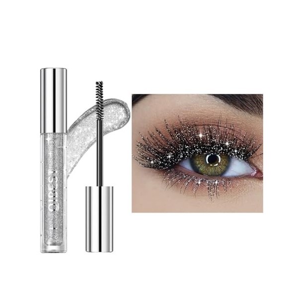 Sugeru Mascara Pailleté,Mascara Couleur,Paillettes de Diamant Mascaras,Mascaras Waterproof Longue Tenue et Anti Taches,Créer ...