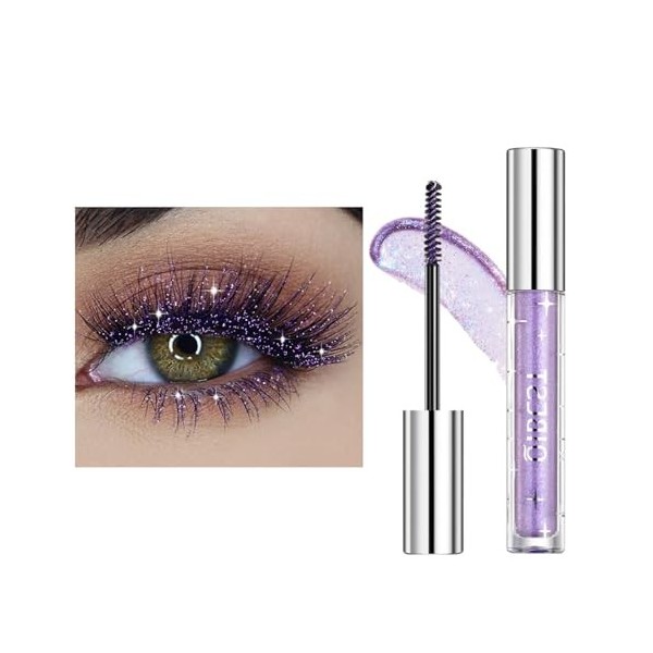Sugeru Mascara Pailleté,Mascara Couleur,Paillettes de Diamant Mascaras,Mascaras Waterproof Longue Tenue et Anti Taches,Créer ...