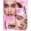 Mascara et Eyeliner Paillettes Rose, Mascara Couleur Diamant Pailleté Volume et Longueur, Liquide Crayon Yeux Métallique Bril