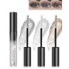 Mascara Glitter-3 couleurs Argent Blanc Or Métallique Mascara à paillettes, Diamant Glitter Longue Tenue Volumisateur Extensi