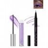 Mascara et Eyeliner Pailleté, Mascara Couleur Diamant Paillettes Volume et Longueur, Crayon Yeux Métallique Brillant, Longue 
