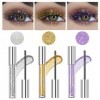 Gireatick Set de 3 Mascaras Pailletés pour Cils - Argent/Or/Violet Scintillant - Épaississant et Allongeant pour un Maquillag
