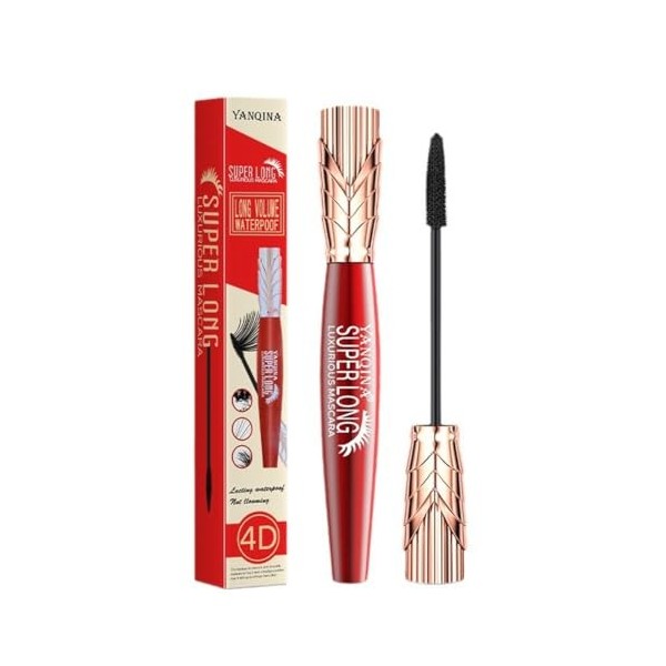 ARYIMYDP Mascara Volume Effet Extension, Formule Résistante à lEau & Transpiration, Technologie Anti-Agglomérant 24h, Pour M