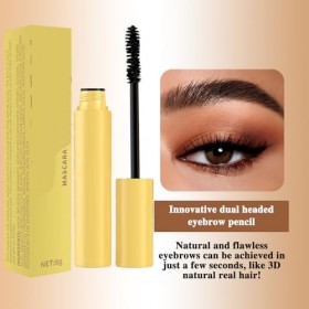 MOTIBACK 1 pinceau de maquillage 2 en 1 pour cils et sourcils - Imperméable et durable - Pour sourcils naturels 3D - Cils ple