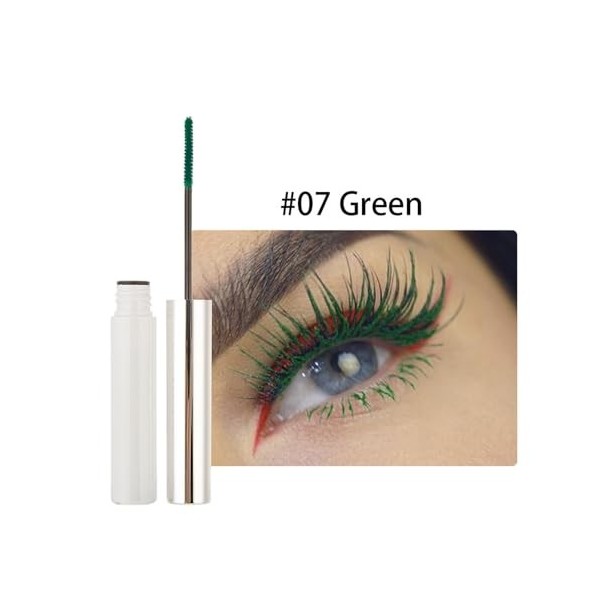 Set Colourful Mascara+Eyelash Curler,Waterproof Curling Mascara,Crée des Cils Pleins et Volumineux,Résiste aux Bavures et ne 